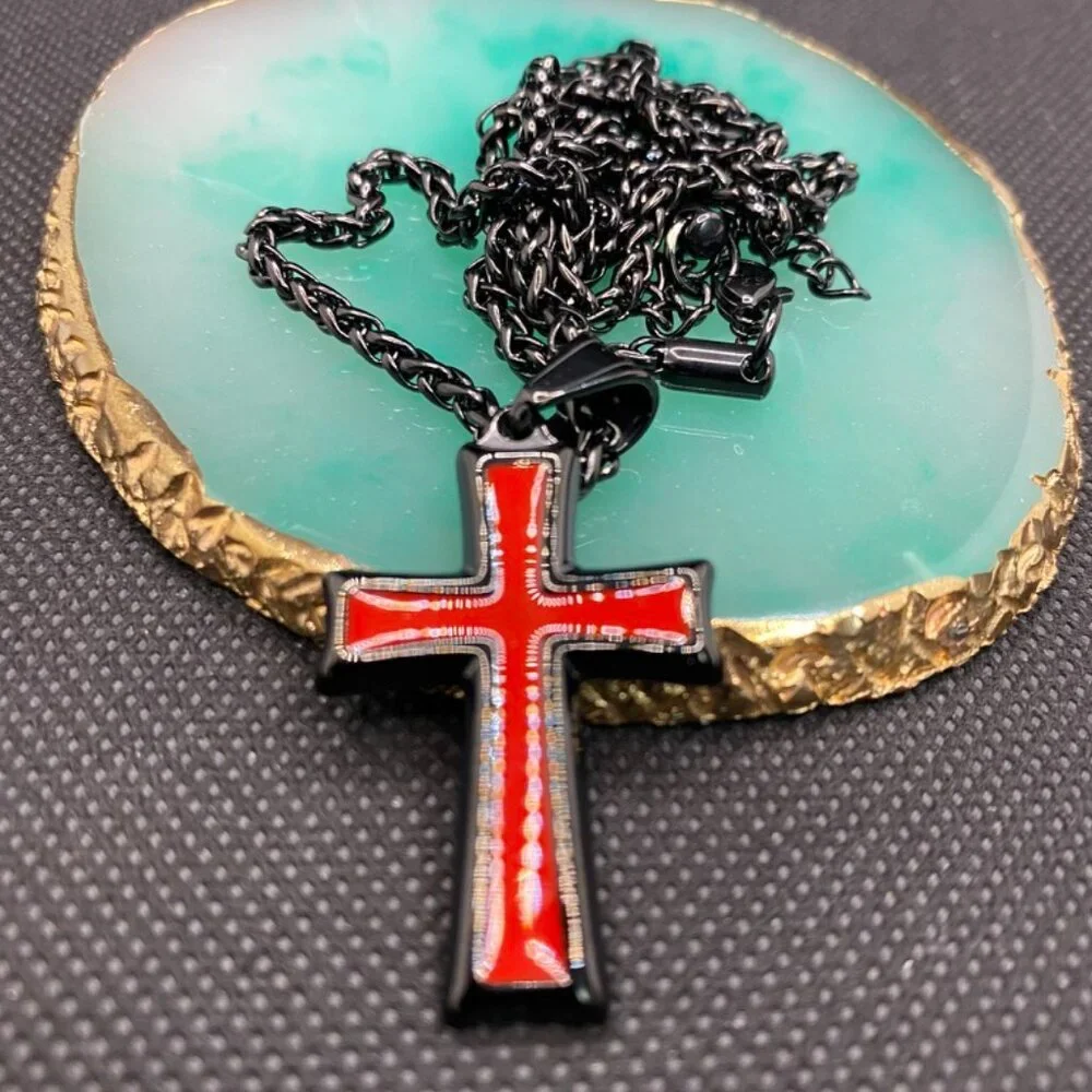Men's Stainless Steel Cross Pendant Necklace
